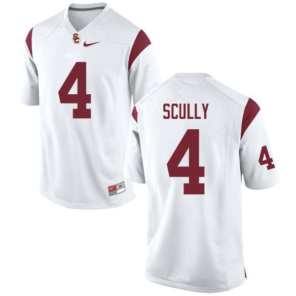 Men #4 Trevor Scully USC Trojans College Football Jerseys Sale-White